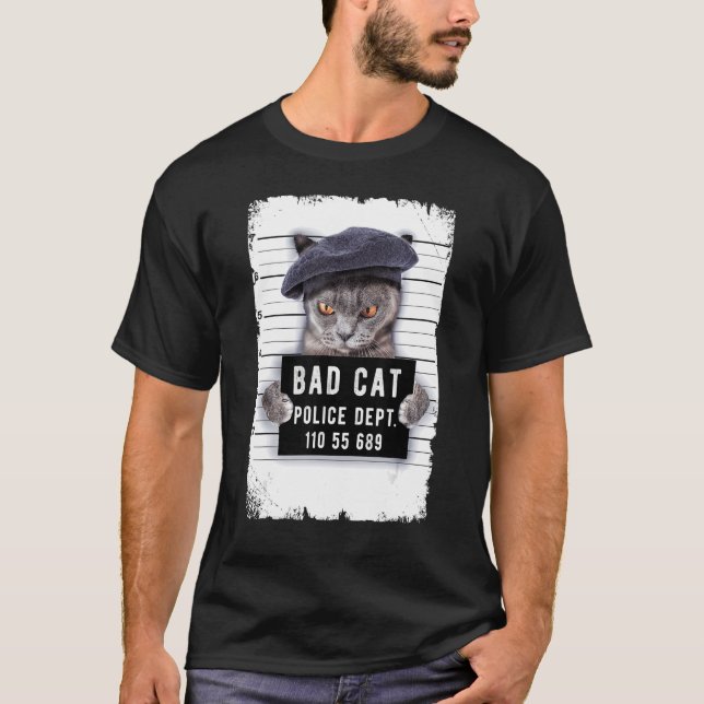Cat Mug Shot T-Shirt (Front)