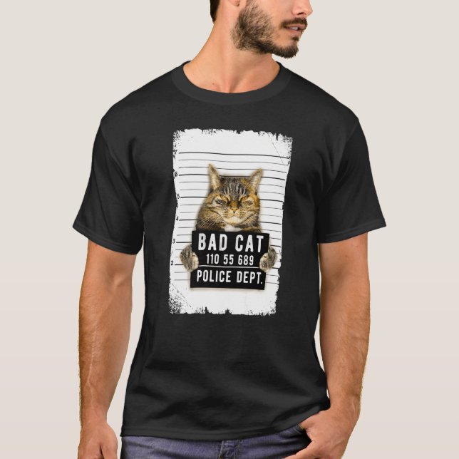 Cat Mug Shot T-Shirt (Front)