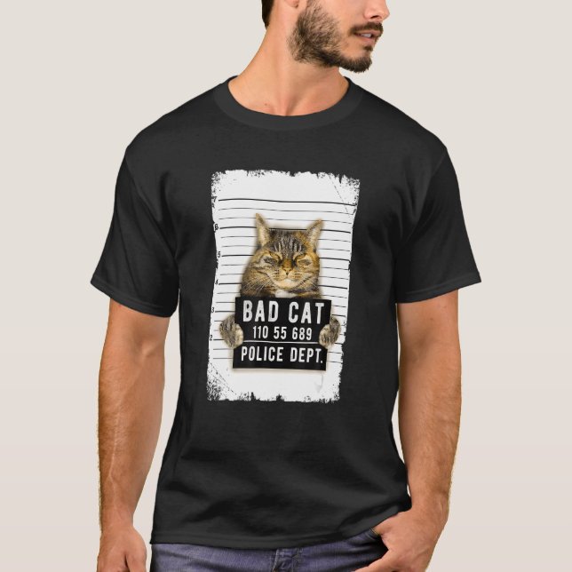 Cat Mug Shot T-Shirt (Front)
