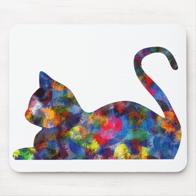 Cat Multi-Coloured Mousepad (Front)