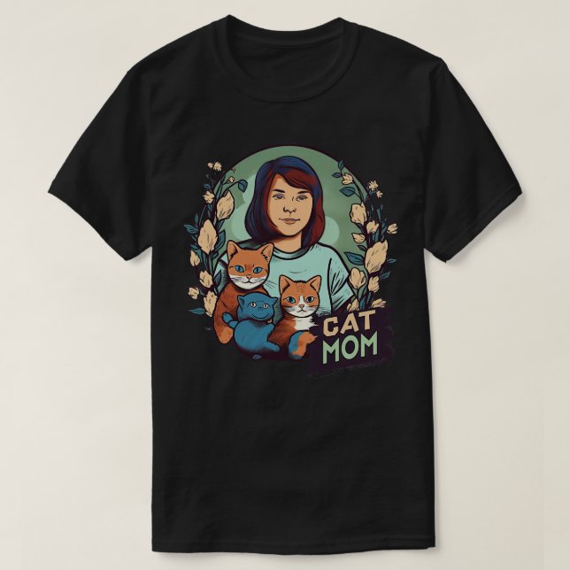 Cat Mum 5 T-Shirt (Design Front)