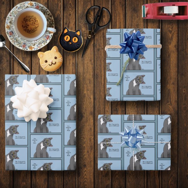 Cat Mum Adoption Mother's Day Wrapping Paper Sheet (Creator Uploaded)