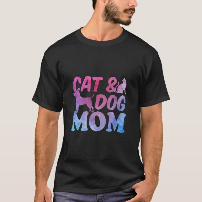 Cat Mum and Dog Mama Cute Cat Cat & Dog Mum  T-Shirt (Front)
