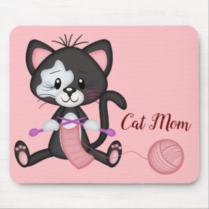 Cat Mum And Knitter Mouse Pad