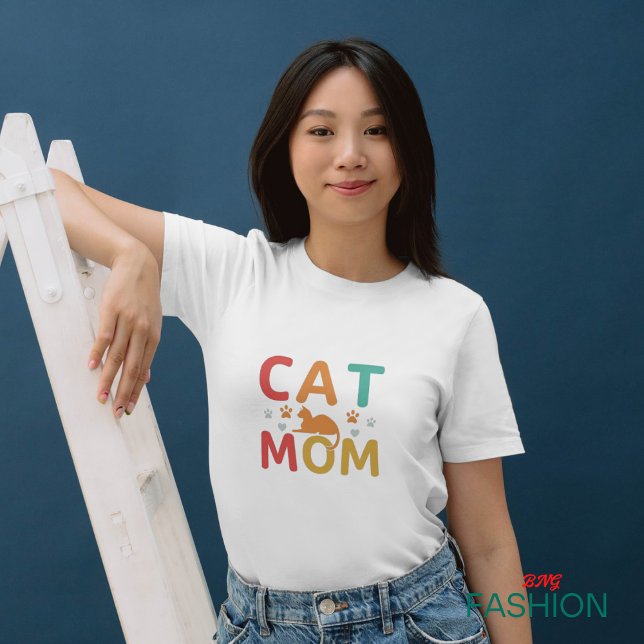 Cat Mum Best Minimalist Elegant Women  T-Shirt (#ordernow)