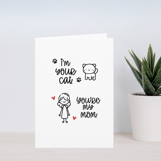 Cat Mum Birthday Card From the Cat (The purr-fect Birthday card for the purr-fect cat mom!)