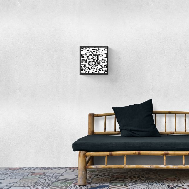 Cat Mum Black and White Minimalist Wall Art  (Creator Uploaded)