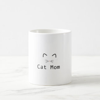 Cat mum black and white mug