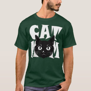 Cat Mum Black Kitten White Text Cute toon Kitten M T-Shirt