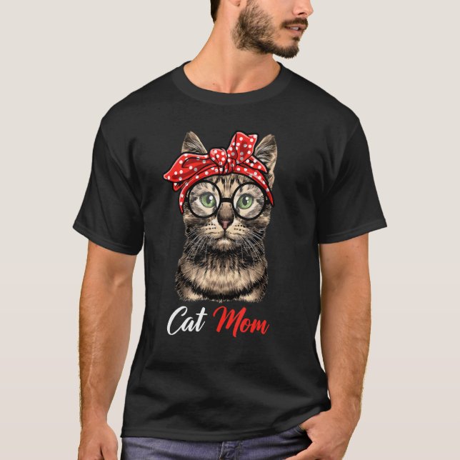 Cat Mum Cat Cute Kitten Bandanna Mother S Day T-Shirt (Front)