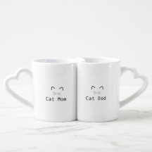 Cat mum & Cat dad mug set