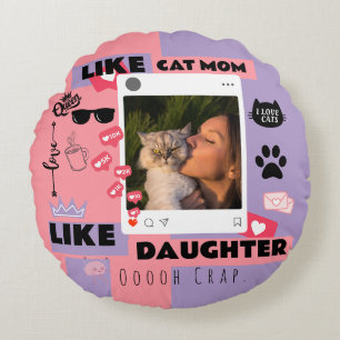 Cat Mum Cat Dad Round Pillow Gift For Cat Lovers