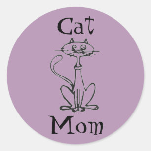 Cat Mum Classic Round Sticker