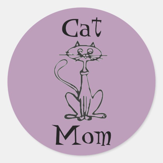 Cat Mum Classic Round Sticker (Front)