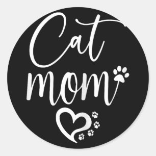 Cat Mum Classic Round Sticker