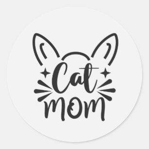 Cat Mum Classic Round Sticker