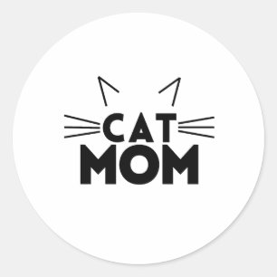 Cat Mum Classic Round Sticker
