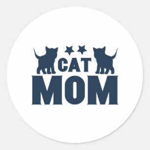 Cat Mum Classic Round Sticker