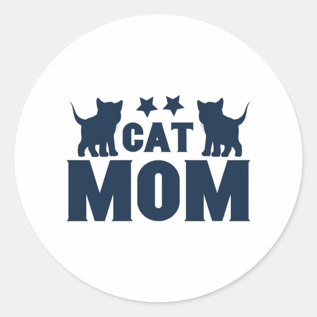 Cat Mum  Classic Round Sticker (Front)