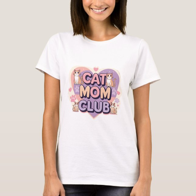 Cat Mum Club – Cute Retro Style Women's T-Shirt (Front)