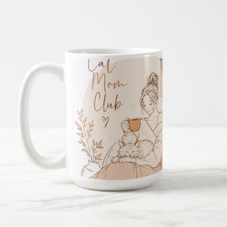Cat Mum Club Pencil Art Latte Mug