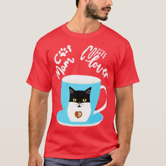 Cat mum coffee lover Cat Design 21 T-Shirt