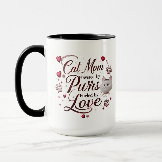 Cat Mum Combo Mug 15 oz – Bold Design Powered  (Left)