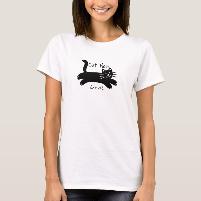 Cat mum custom cat name T-Shirt (Front)