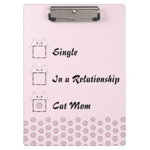 Cat Mum Cute Cat Paw Pink Clipboard