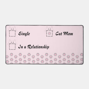 Cat Mum Cute Cat Paw Pink Desk Mat