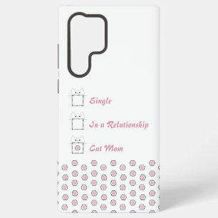 Cat Mum Cute Cat Paw White & Pink Samsung Galaxy Case