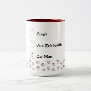 Cat Mum Cute Cat Paw White & Pink Two-Tone Coffee Mug
