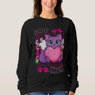 Cat Mum Cute Cat Paws Kitten   Purrfectly Adoption Sweatshirt