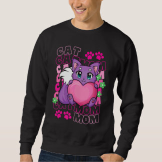Cat Mum Cute Cat Paws Kitten   Purrfectly Adoption Sweatshirt