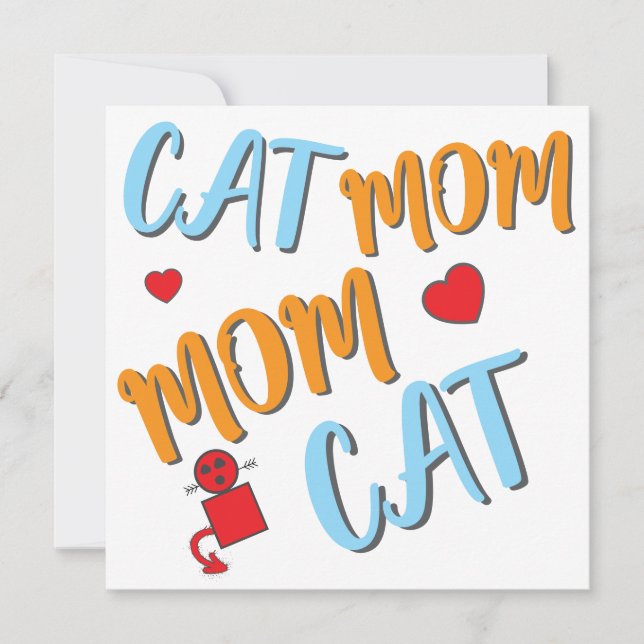 Cat Mum Cute Feline with Optional Personalisation  (Front)