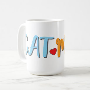 Cat Mum -Cute Feline with Optional Personalisation Coffee Mug
