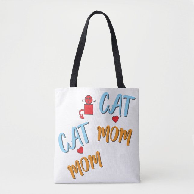 Cat Mum Cute Feline with Optional Personalisation  Tote Bag (Front)