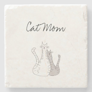 Cat Mum Cute Mother's Day Stone Coaster