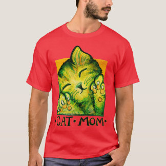 Cat Mum Cute nature kitty cats green cat T-Shirt