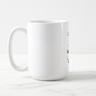 Cat Mum – Cute Orange Tabby Cartoon with Paw Print Coffee Mug