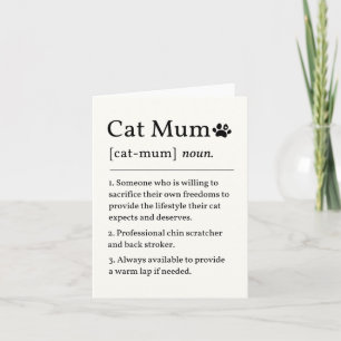 Cat Mum Definition Card