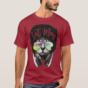 Cat Mum DJ Music Funny Cat Lovers Mothers Day T-Shirt
