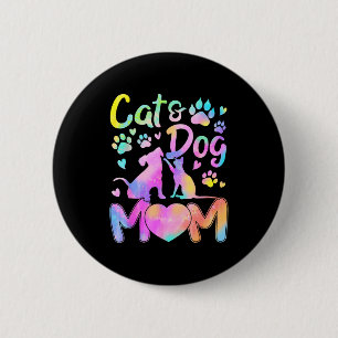 Cat mum dog mum girl women mother's day pet lover 6 cm round badge