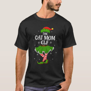 Cat Mum Elf Christmas Family Girls Women Elf Squad T-Shirt