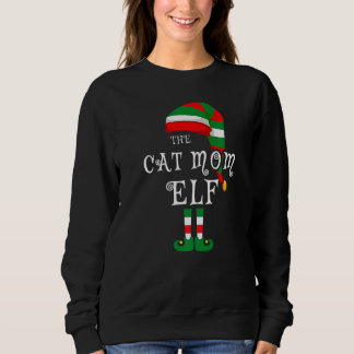 Cat Mum Elf Family Christmas Matching Pyjamas Grou Sweatshirt