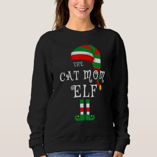 Cat Mum Elf Family Christmas Matching Pyjamas Grou Sweatshirt