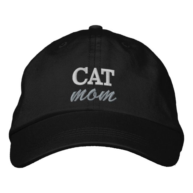 Cat Mum Embroidered Cap, Trendy Cat Lover Hat (Front)