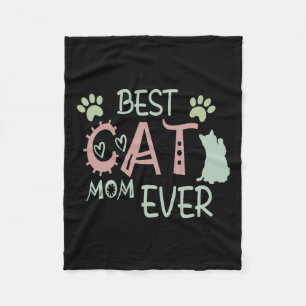 Cat Mum Ever Cute Meow First Mothers Day Fleece Blanket