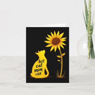 Cat mum ever sunflower kitty pet lover mother's da card