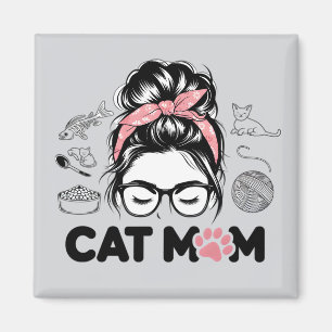 "Cat Mum" Funny Cute Cat Lover Women Magnet